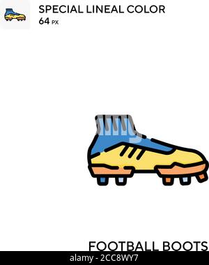 Chaussures de football spécial lineal couleur vector icône. Modèle de conception de symbole d'illustration pour élément d'interface utilisateur Web mobile. Illustration de Vecteur