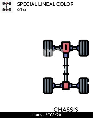 Châssis icône spéciale de vecteur de couleur de ligne. Modèle de conception de symbole d'illustration pour élément d'interface utilisateur Web mobile. Illustration de Vecteur