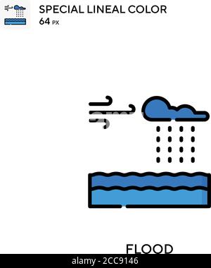 Icône de vecteur de couleur spécial Flood. Modèle de conception de symbole d'illustration pour élément d'interface utilisateur Web mobile. Illustration de Vecteur