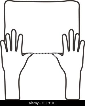afro hands human protestant avec bannière style icône vecteur conception de l'illustration Illustration de Vecteur