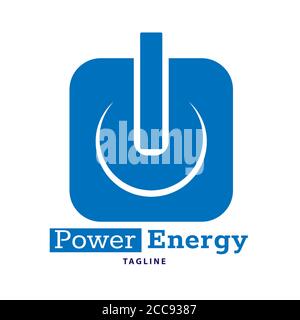 Logo Power. Illustration vectorielle pour un logo, un modèle ou une étiquette isolé sur un fond blanc Illustration de Vecteur