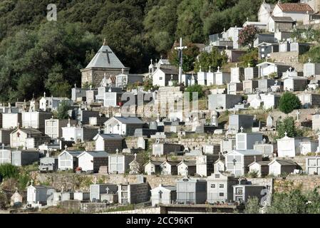 Corse, Olmeto : le cimetière Banque D'Images