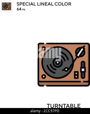 Plateau tournant icône spéciale de vecteur de couleur de ligne. Modèle de conception de symbole d'illustration pour élément d'interface utilisateur Web mobile. Illustration de Vecteur