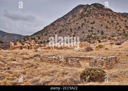 Ruines de casernes de cavalerie à fort Bowie, Arizona, États-Unis Banque D'Images