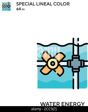 Énergie de l'eau icône spéciale de vecteur de couleur de l'étanchéité. Modèle de conception de symbole d'illustration pour élément d'interface utilisateur Web mobile. Illustration de Vecteur