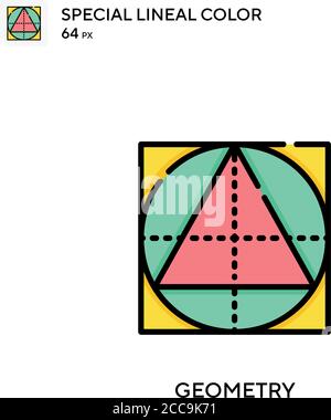 Géométrie icône de vecteur de couleur de ligne spécial. Modèle de conception de symbole d'illustration pour élément d'interface utilisateur Web mobile. Illustration de Vecteur