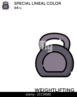Haltérophilie icône spéciale de vecteur de couleur linéaire. Modèle de conception de symbole d'illustration pour élément d'interface utilisateur Web mobile. Illustration de Vecteur