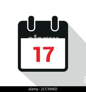 Icône de calendrier simple 17 sur fond blanc illustration vectorielle EPS10 Illustration de Vecteur