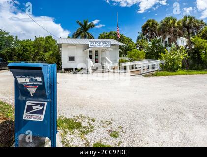 Petit bureau de poste américain rural à Pineland sur Pine Island En Floride États-Unis Banque D'Images