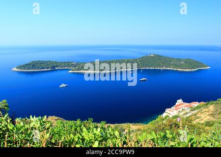 Île Lokrum près de Dubrovnik, destination de voyage sur la mer Adriatique, Croatie Banque D'Images