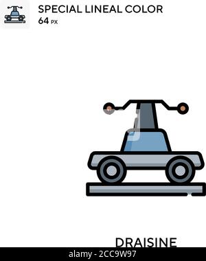 Icône de vecteur de couleur spécial de ligne Draisin. Modèle de conception de symbole d'illustration pour élément d'interface utilisateur Web mobile. Illustration de Vecteur