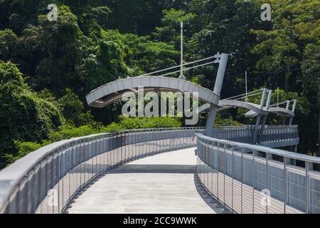 Pont Skywalk du fort Siloso, Sentosa, Singapour Banque D'Images