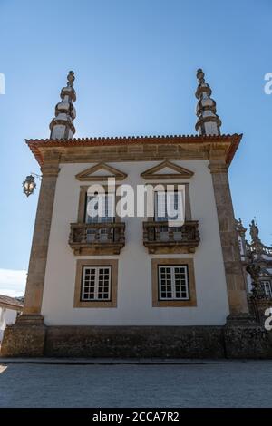 Vila Real / Portugal - 08 01 2020: Vue sur le bâtiment extérieur solaire de Mateus, emblématique du baroque portugais du XVIIIe siècle Banque D'Images