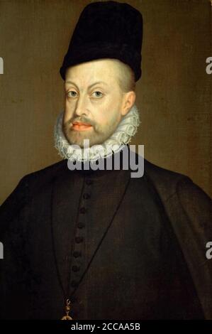 Portrait de Philippe II (1527-1598), roi d'Espagne et du Portugal. Musée : Musée d'histoire de l'art, Vienne. Auteur: Sofonisba Anguissola. Banque D'Images