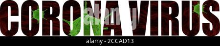Couverture de mot du coronavirus sur l'image 3D du virus sur fond blanc. Icône et logo. Illustration vectorielle Illustration de Vecteur