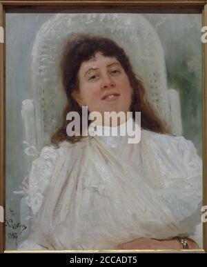 Portrait de Marianne von Werefkin. Musée: Musée Wiesbaden. AUTEUR: ILYA YEFIMOVICH REPIN. Banque D'Images