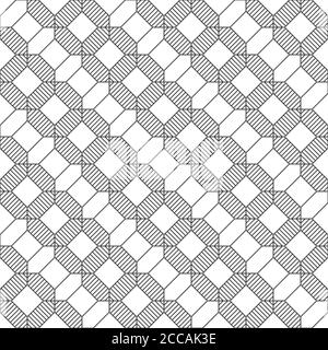 Motif sans couture. Texture moderne et élégante. Ornement linéaire géométrique régulièrement répété avec des hexagones rayés, des losange, des octagons. Elément vectoriel o Illustration de Vecteur