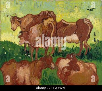 Les vaches (d'après Jacob Jordaens). Musée : Musée des Beaux-Arts, Lille. AUTEUR: VINCENT VAN GOGH. Banque D'Images