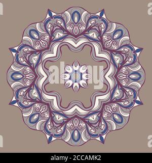 Ornement floral rond colorés décoratifs, mandala design illustration. Illustration de Vecteur