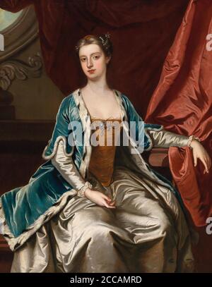 Portrait de Lady Mary Wortley Montagu (1689-1762). Musée : COLLECTION PRIVÉE. Auteur: Sir Gotfrey Kneller. Banque D'Images