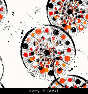 motif d'arrière-plan transparent, avec cercles/points, lignes, traits et éclaboussures Illustration de Vecteur