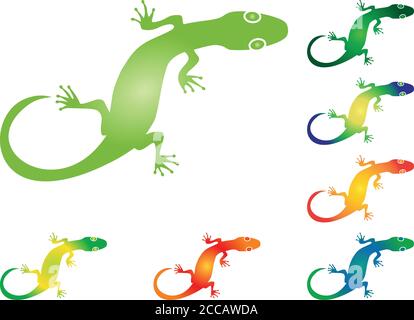 Lézard, gecko, salamandre, animal, le logo Illustration de Vecteur