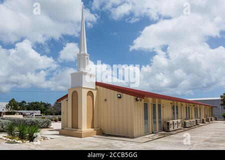 Une maison de rencontre ou une chapelle de l'Église de Jésus-Christ des Saints des derniers jours, ou Mormons, à Willemstad, Curaçao. Banque D'Images