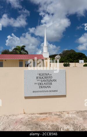 Une maison de rencontre ou une chapelle de l'Église de Jésus-Christ des Saints des derniers jours, ou Mormons, à Willemstad, Curaçao. Banque D'Images