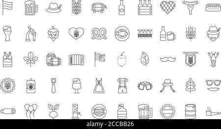 lot de cinquante icônes de jeu oktoberfest illustration vectorielle Illustration de Vecteur