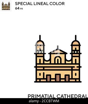 Cathédrale Primatial icône de couleur spéciale. Modèle de conception de symbole d'illustration pour élément d'interface utilisateur Web mobile. Pictogramme moderne aux couleurs parfaites sur l'editab Illustration de Vecteur