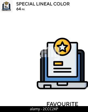 Icône de couleur de ligne spéciale préférée. Modèle de conception de symbole d'illustration pour élément d'interface utilisateur Web mobile. Pictogramme moderne de couleur parfaite sur contour modifiable. Illustration de Vecteur