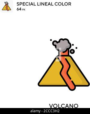 Icône de couleur spéciale Volcano. Modèle de conception de symbole d'illustration pour élément d'interface utilisateur Web mobile. Pictogramme moderne de couleur parfaite sur contour modifiable. Illustration de Vecteur