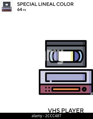 Lecteur VHS icône de couleur spéciale. Modèle de conception de symbole d'illustration pour élément d'interface utilisateur Web mobile. Pictogramme moderne de couleur parfaite sur contour modifiable Illustration de Vecteur