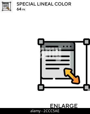 Agrandir icône de couleur spéciale de l'épaisseur de ligne. Modèle de conception de symbole d'illustration pour élément d'interface utilisateur Web mobile. Pictogramme moderne de couleur parfaite sur contour modifiable. Illustration de Vecteur