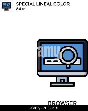 Icône de couleur de ligne spéciale du navigateur. Modèle de conception de symbole d'illustration pour élément d'interface utilisateur Web mobile. Pictogramme moderne de couleur parfaite sur contour modifiable. Illustration de Vecteur