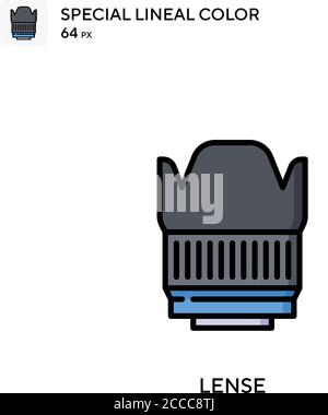 Icône de couleur spéciale de lineal de lense. Modèle de conception de symbole d'illustration pour élément d'interface utilisateur Web mobile. Pictogramme moderne de couleur parfaite sur contour modifiable. Illustration de Vecteur