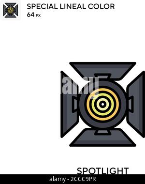 Projecteur icône de couleur spéciale de lineal. Modèle de conception de symbole d'illustration pour élément d'interface utilisateur Web mobile. Pictogramme moderne de couleur parfaite sur contour modifiable. Illustration de Vecteur