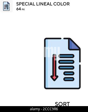 Icône de couleur spéciale de ligne de tri. Modèle de conception de symbole d'illustration pour élément d'interface utilisateur Web mobile. Pictogramme moderne de couleur parfaite sur contour modifiable. Illustration de Vecteur