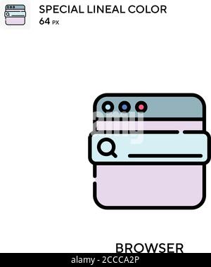 Icône de couleur de ligne spéciale du navigateur. Modèle de conception de symbole d'illustration pour élément d'interface utilisateur Web mobile. Pictogramme moderne de couleur parfaite sur contour modifiable. Illustration de Vecteur