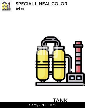 Icône de couleur spéciale de lineal de réservoir. Modèle de conception de symbole d'illustration pour élément d'interface utilisateur Web mobile. Pictogramme moderne de couleur parfaite sur contour modifiable. Illustration de Vecteur