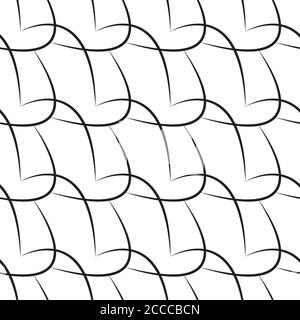 Motif sans couture avec lignes noires courbes Illustration de Vecteur