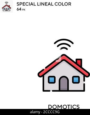 Domotics icône de couleur spéciale de l'étanchéité linéaire. Modèle de conception de symbole d'illustration pour élément d'interface utilisateur Web mobile. Pictogramme moderne de couleur parfaite sur contour modifiable. Illustration de Vecteur