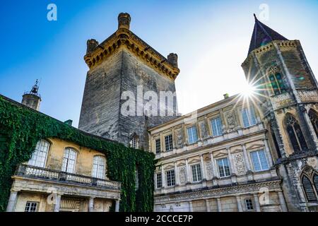 France. Gard (30) Uzes. Château ducal connu sous le nom de duché d'Uzès, la Bermonde Banque D'Images