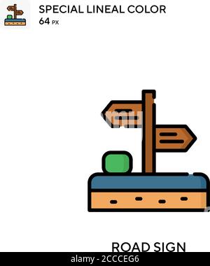 Icône de couleur spéciale du panneau de route. Modèle de conception de symbole d'illustration pour élément d'interface utilisateur Web mobile. Pictogramme moderne de couleur parfaite sur contour modifiable. Illustration de Vecteur