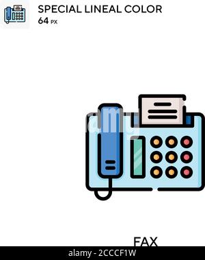 Icône de couleur de ligne spéciale de télécopie. Modèle de conception de symbole d'illustration pour élément d'interface utilisateur Web mobile. Pictogramme moderne de couleur parfaite sur contour modifiable. Illustration de Vecteur