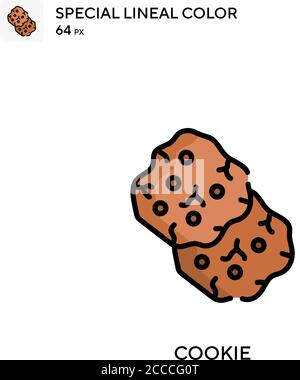 Cookie icône de couleur spéciale du lineal. Modèle de conception de symbole d'illustration pour élément d'interface utilisateur Web mobile. Pictogramme moderne de couleur parfaite sur contour modifiable. Illustration de Vecteur