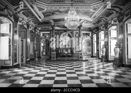 La salle des Ambassadeurs du Palais national de Queluz. Queluz, Portugal Banque D'Images