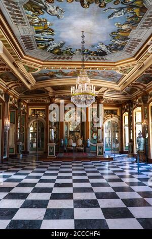 La salle des Ambassadeurs du Palais national de Queluz. Queluz, Portugal Banque D'Images