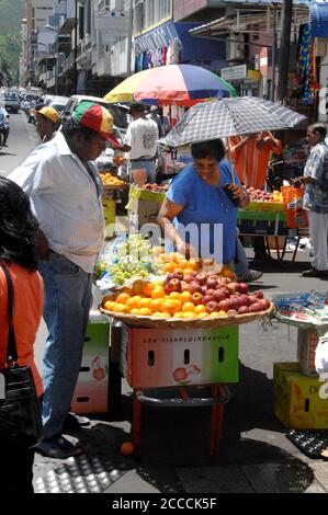 Maurice , Port Luis 24/01/2008: Marché local Banque D'Images