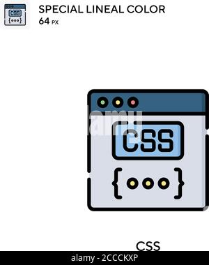 Icône de couleur spéciale CSS. Modèle de conception de symbole d'illustration pour élément d'interface utilisateur Web mobile. Pictogramme moderne de couleur parfaite sur contour modifiable. Illustration de Vecteur